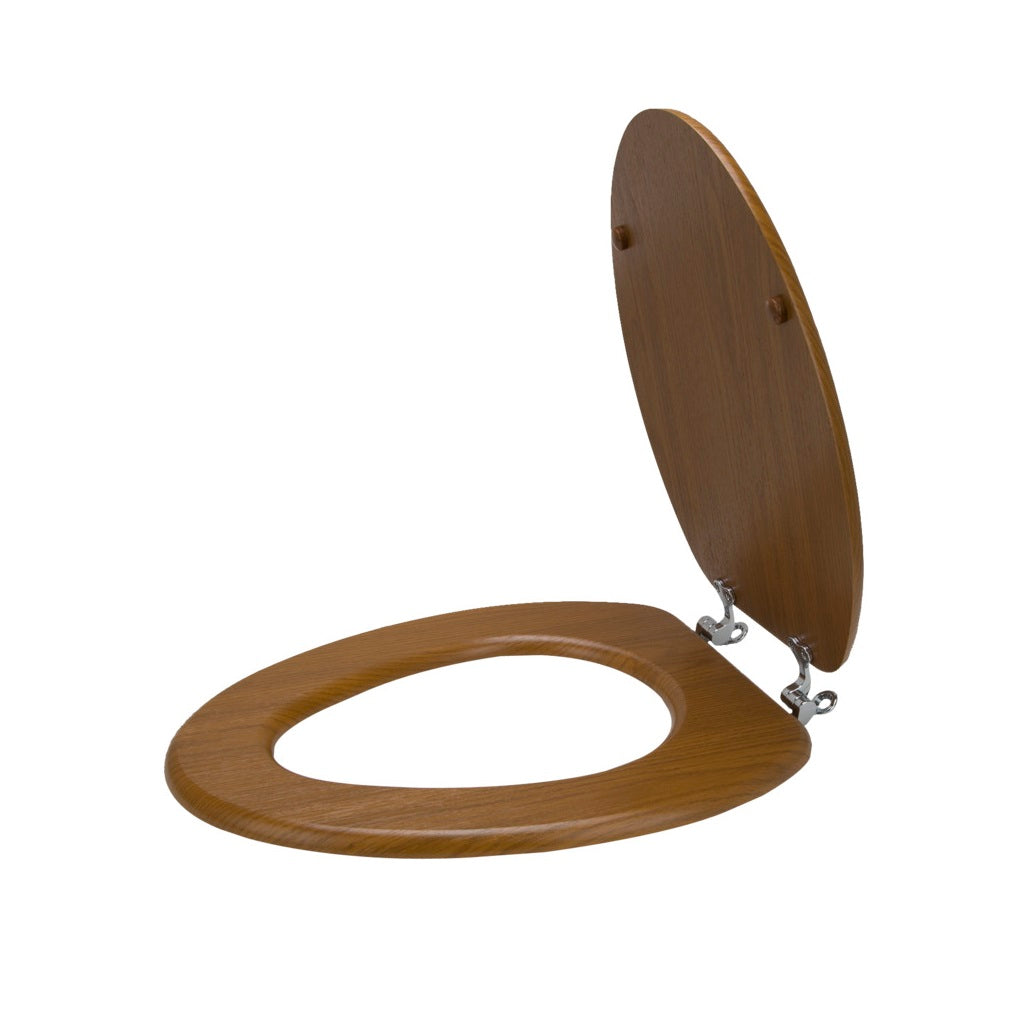 ProSource T-19WO-3L-C Toilet Seat, Wood, 19 in