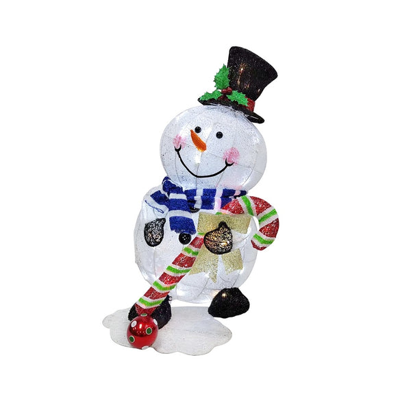 Puleo Asia Limited 75-YD1038L Lighted Snowman, Cool White/Warm White/Red