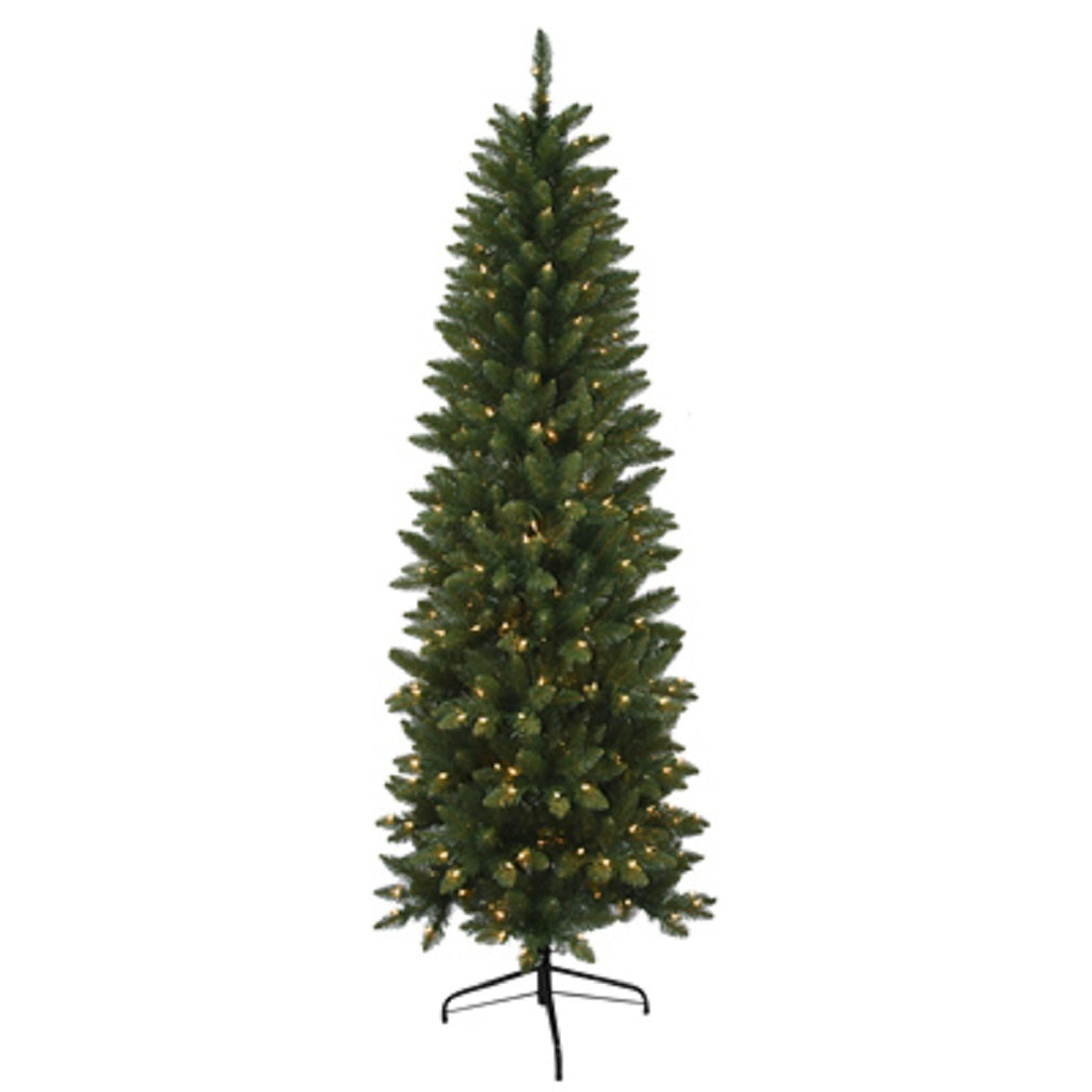 Puleo 277-JSGP-70C3 Pre-Lit Japser Fir Pencil Slim Fir Artificial Tree, 7 Feet