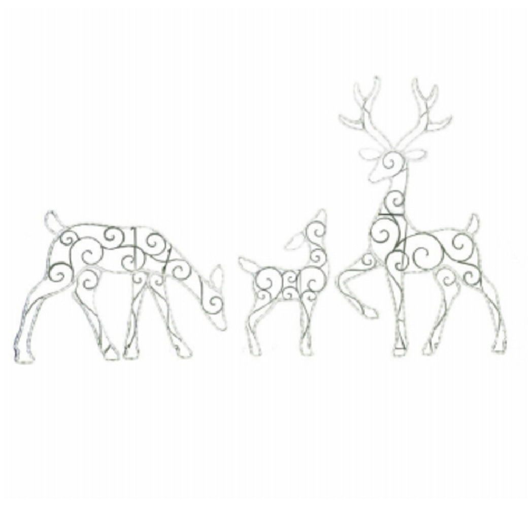 Puleo 315-YD0819L/3 Christmas Wire Frame LED Deer, 3 Piece