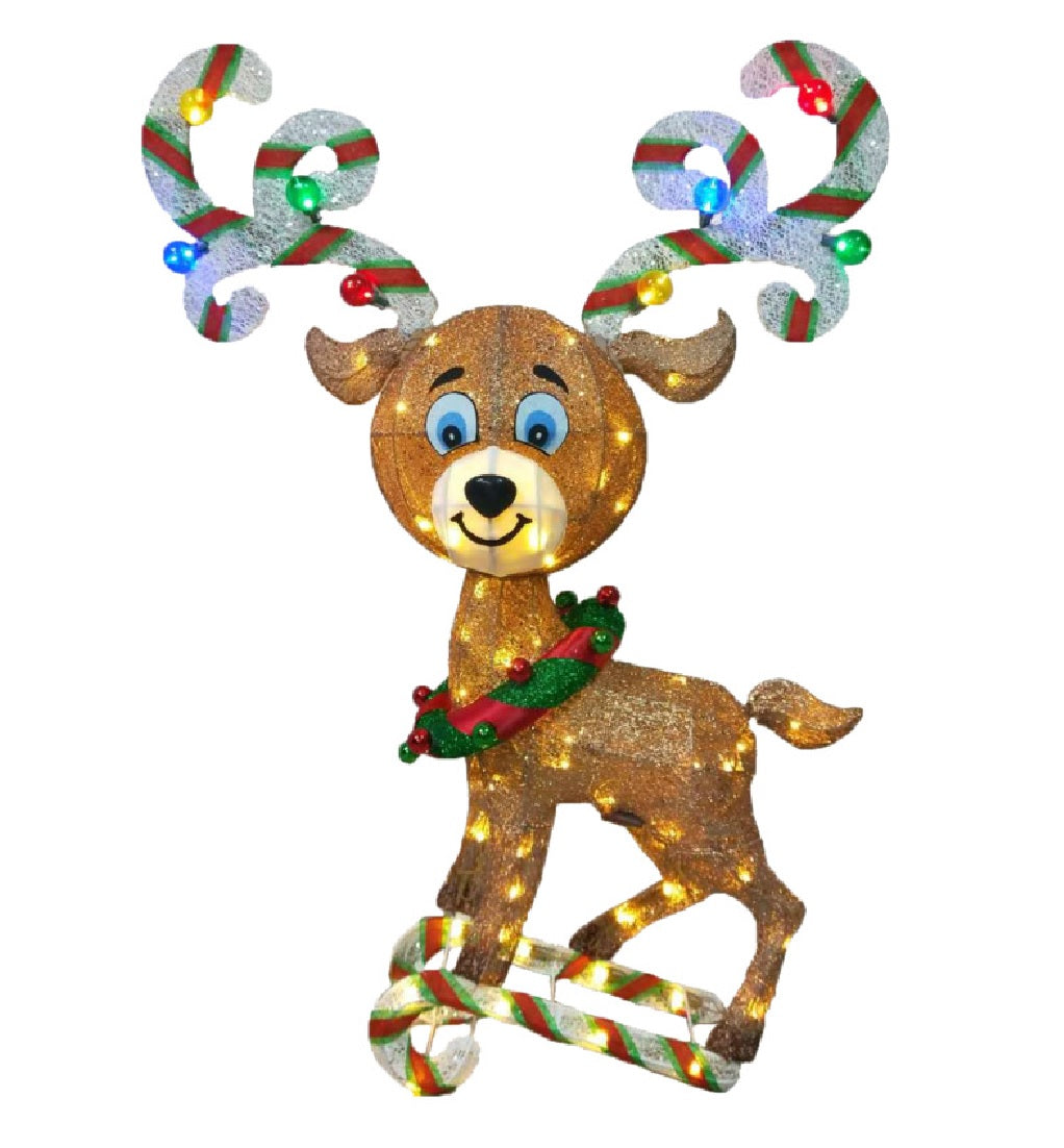 Puleo 75-YD0400L Fawn Lightd W/Antler And Stnd, 48.75 Inch