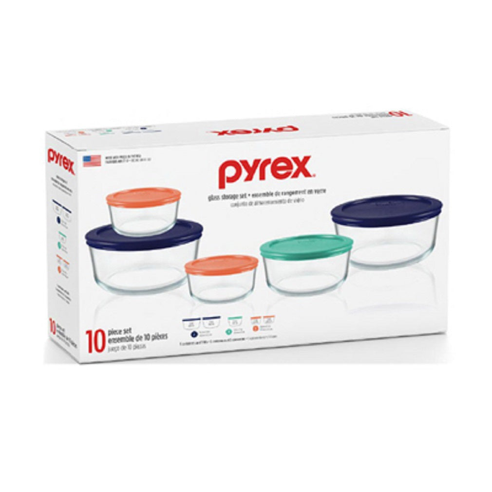 Pyrex 1137294 Simply Store Glass Storage Set, 10 Piece