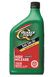 Quaker State 550043276 High Mileage 5W-30 Blend Motor Oil, 1 Quart