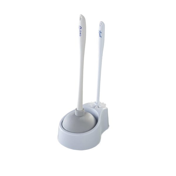 Quickie 2054885 Bowl Brush With Plunger & Caddy, Polypropylene