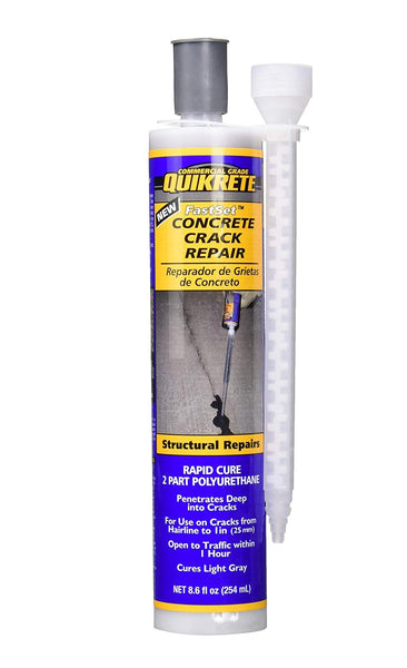 Quikrete 865069 FastSet Concrete Crack Repair, Grey, 8.6 Oz