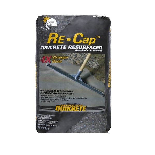 Quikrete 113147 Re-Cap Concrete Resurfacer, 40 Lbs