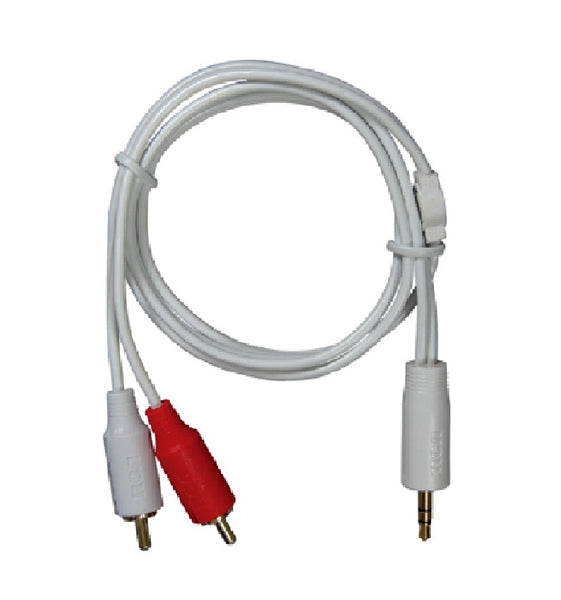 RCA JAH745V MP3 Stereo Adapter Cable, White, 3.5mm