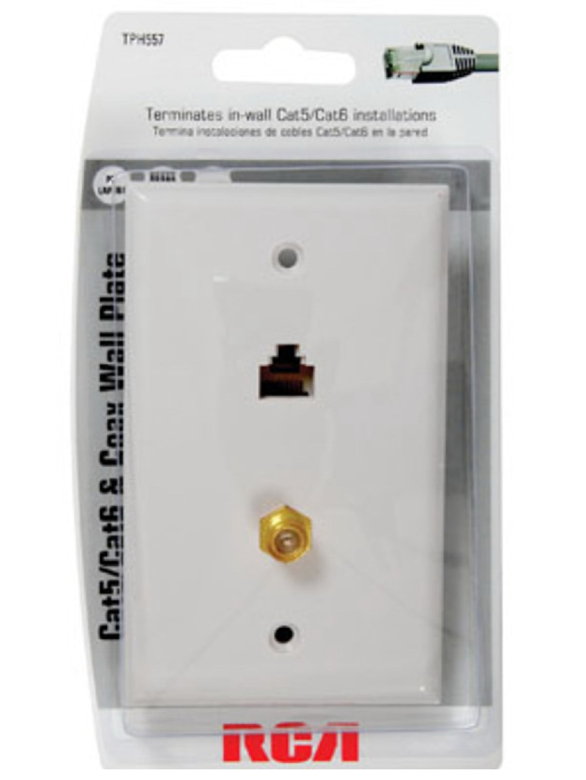 RCA TPH567R Cat5/6 Coax Wall Plate