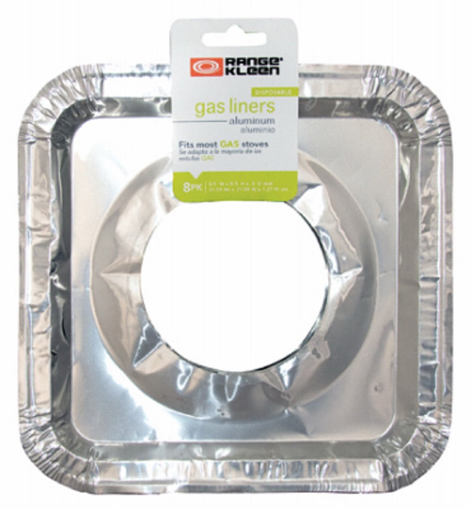 Range Kleen R201F8 Gas Stove Foil Burner Bib Liners, 8 Count
