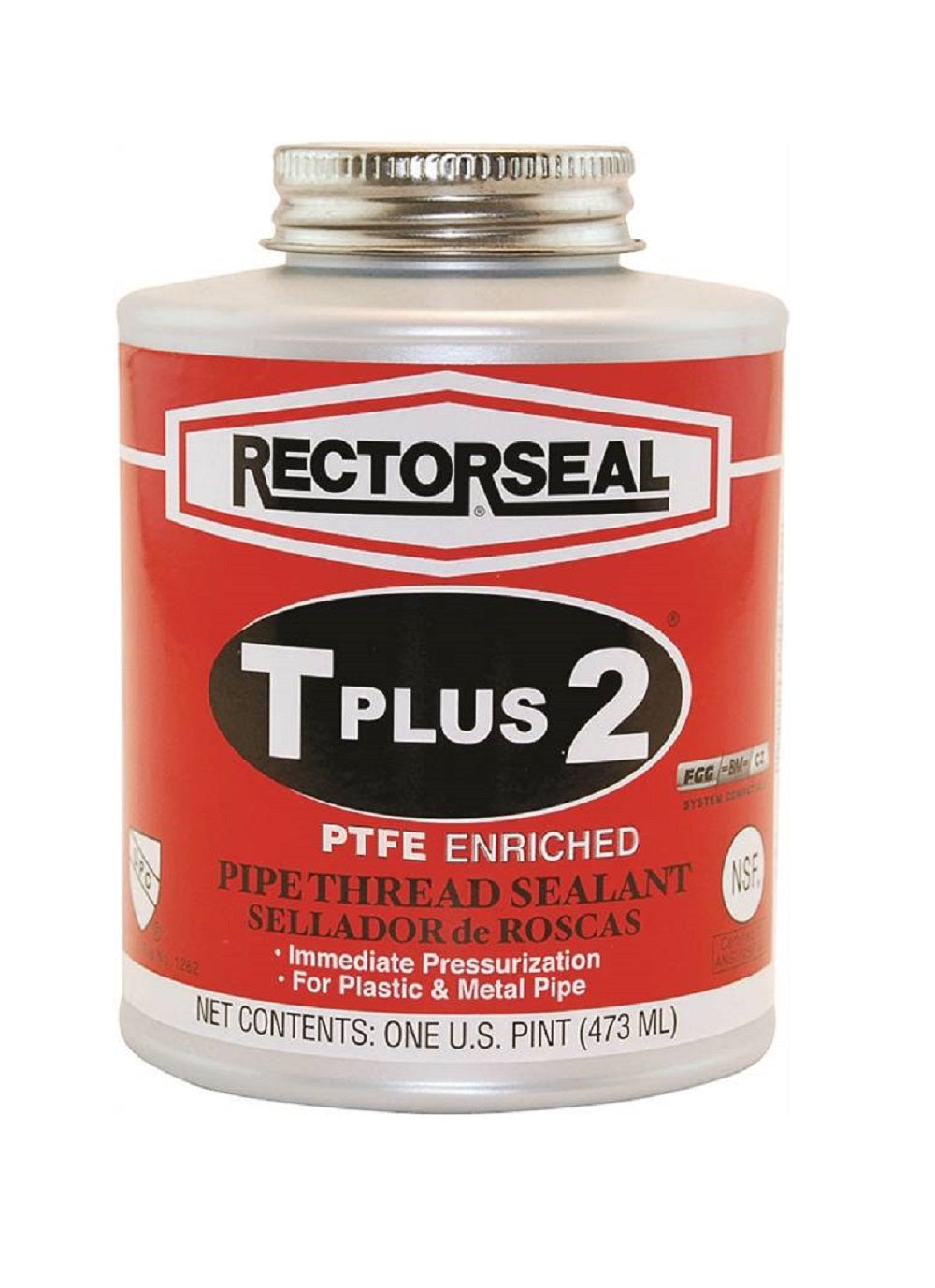 RectorSeal 23431 T-Plus-2 Thread Sealant, White, 1 Pint