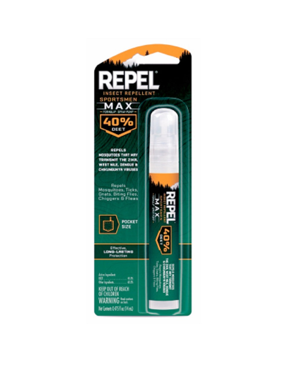 Repel HG-94095 40% Deet Repel Mosquito Pump Spray, 0.475 Oz