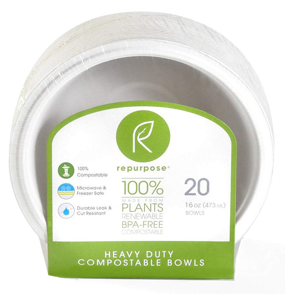 Repurpose RPR.BB1620.MP12 Compostable Bowls, 16 Oz