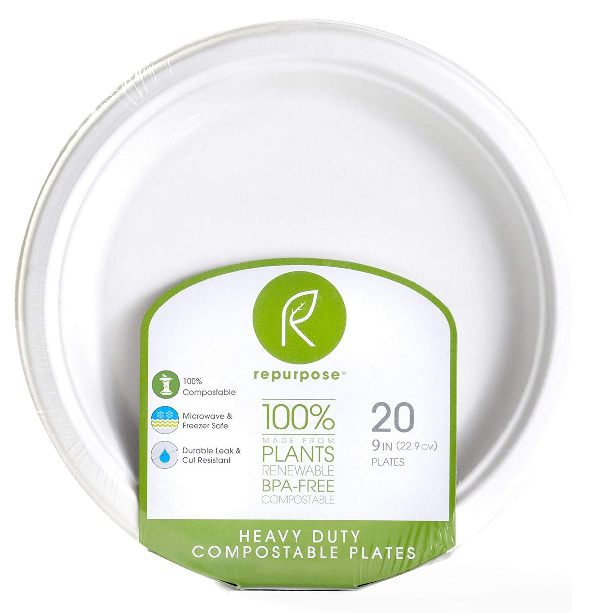 Repurpose RPR.BP920.MP12 Compostable Plates, 9 Inch