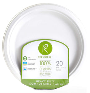 Repurpose RPR.BP920.MP12 Compostable Plates, 9 Inch
