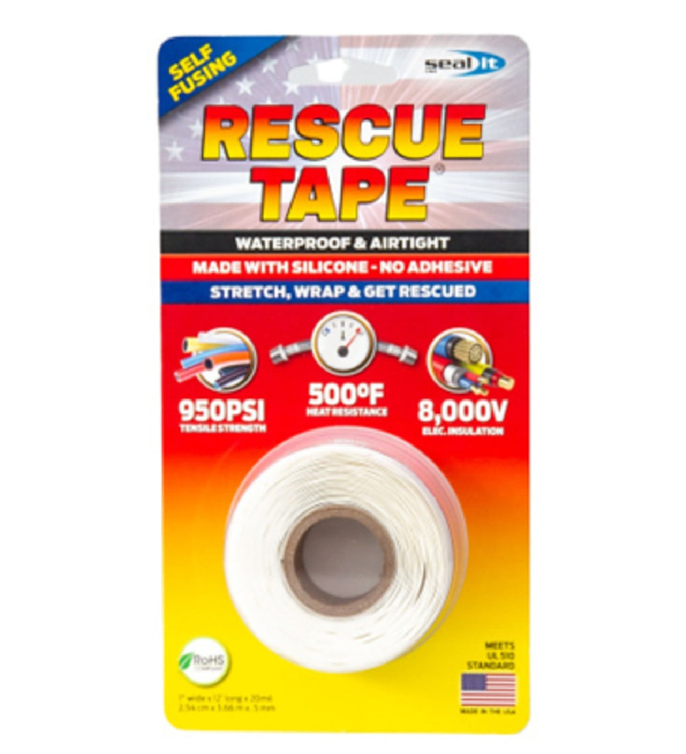Rescue Tape RT12012BWH Silicone Repair Tape, 1 Inch x 12 Feet