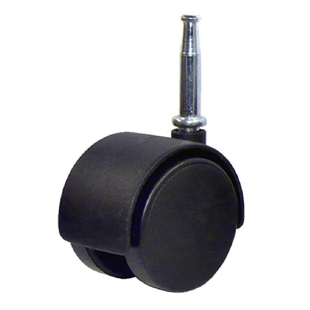 Richelieu F24432TV Dual Wheel Caster With Wood Stem, 2", Black