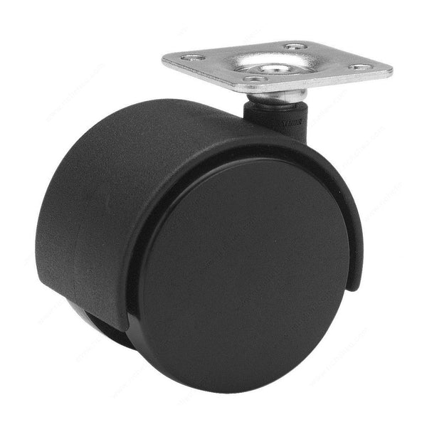 Richelieu F24437TV Dual-Wheel Furniture Caster, 2", Black