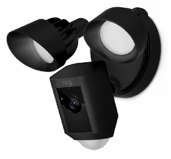 Ring B08F6DWKQP Smart HD Wi-Fi Security Camera + LED Flood Light, Black