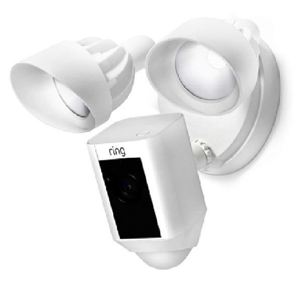 Ring B08F6GPQQ7 Smart HD Wi-Fi Security Camera + LED Flood Light, White