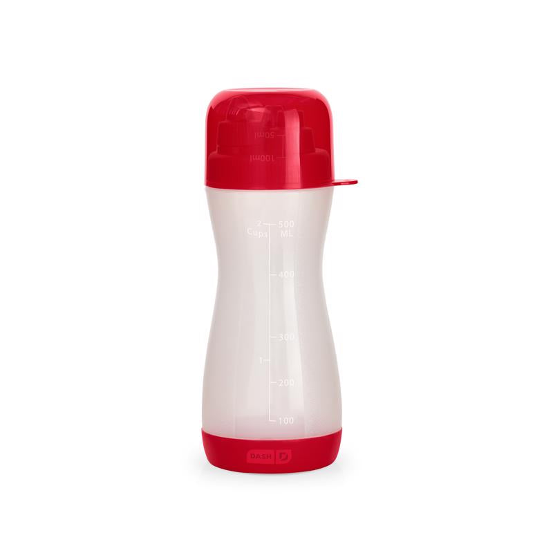 Rise by Dash RBB500GBRR16 Batter Bottle, Clear/Red