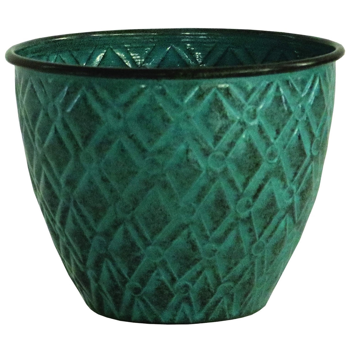 Robert Allen MPT01401 Diamond Planter, Seafoam Blue