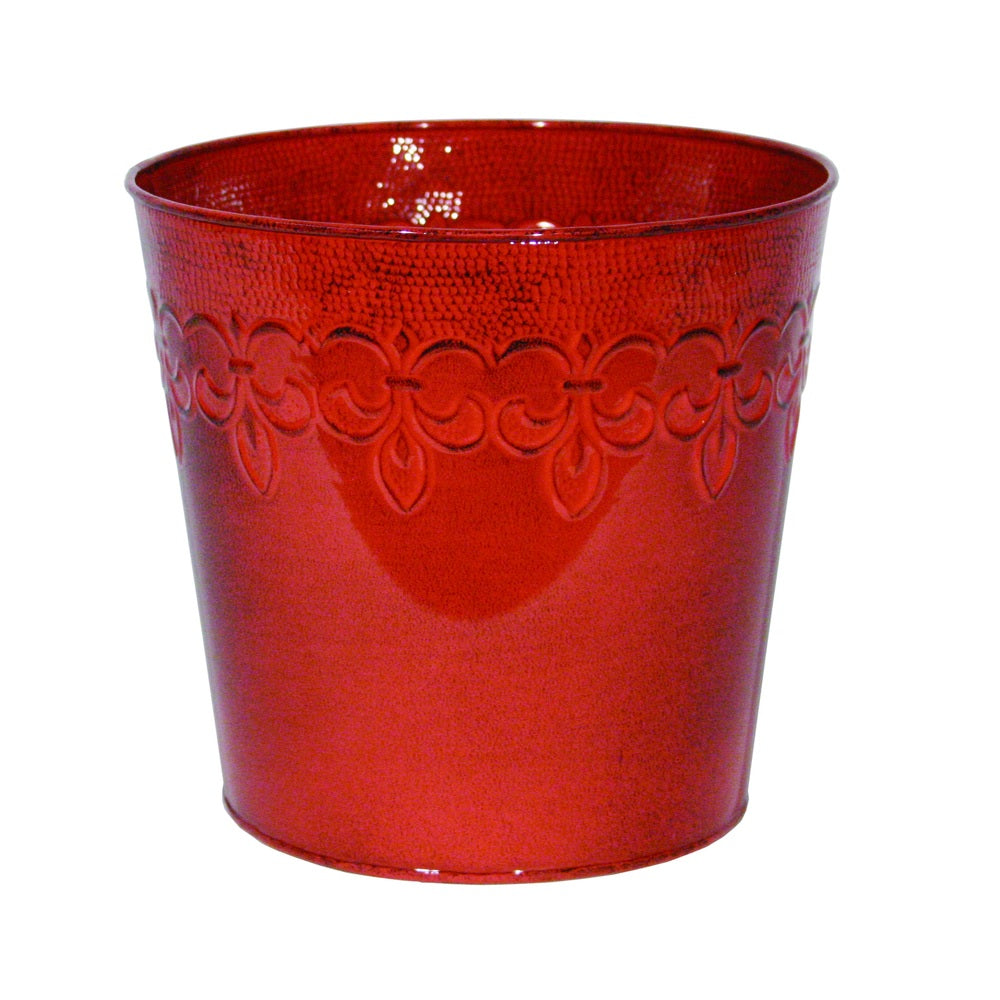 Robert Allen MPT01638 Fleur De Lis Planter, Cayenne Red
