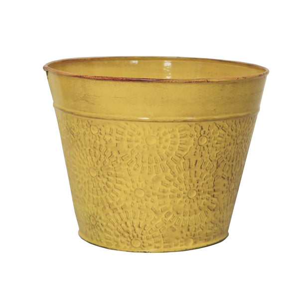 Robert Allen MPT02017 IronStone Cove Planter, Sunflower Yellow