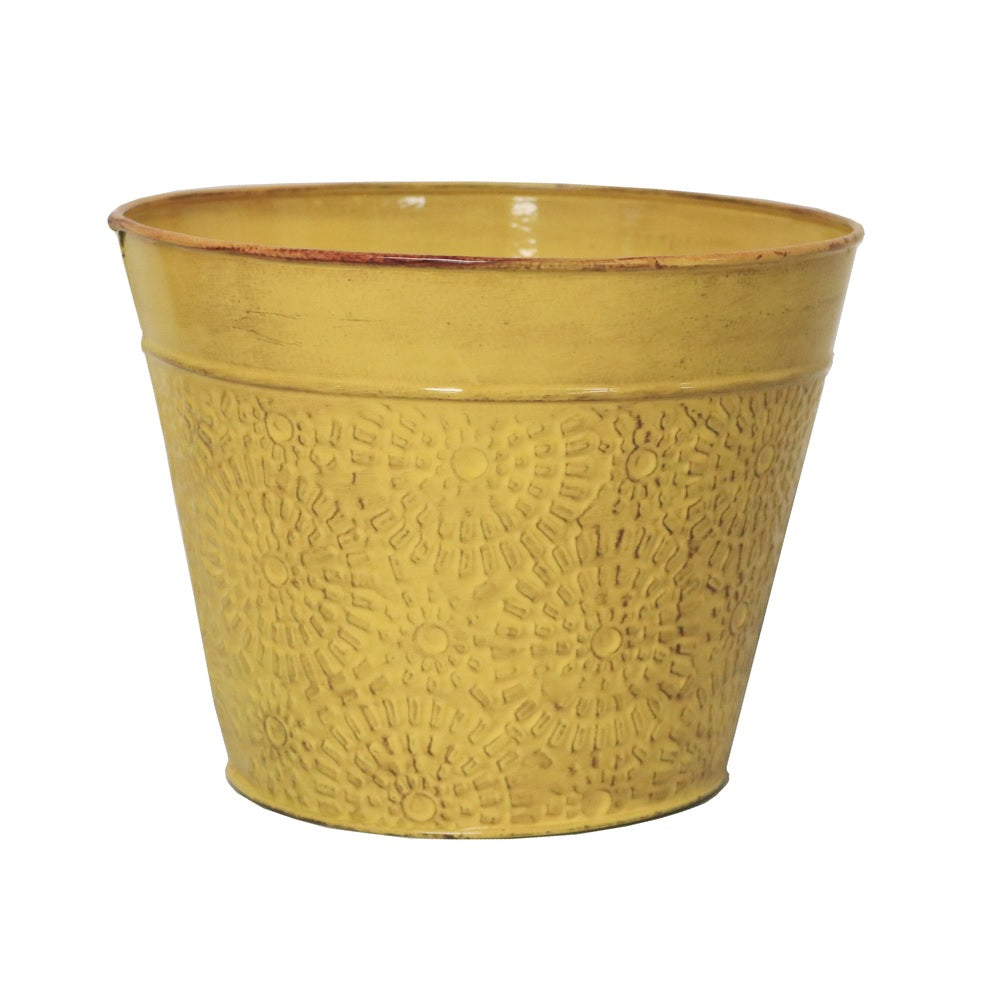 Robert Allen MPT02023 IronStone Cove Planter, Sunflower Yellow