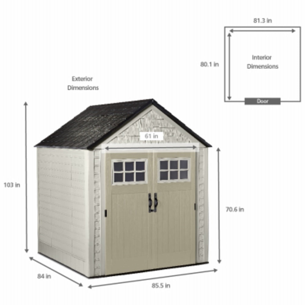 Rubbermaid 2035896 Shed, 7 Feet x 7 Feet