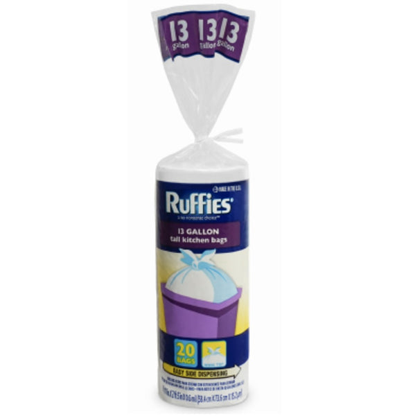 Ruffies 964176 Tall Kitchen Trash Bags, 13 Gallon