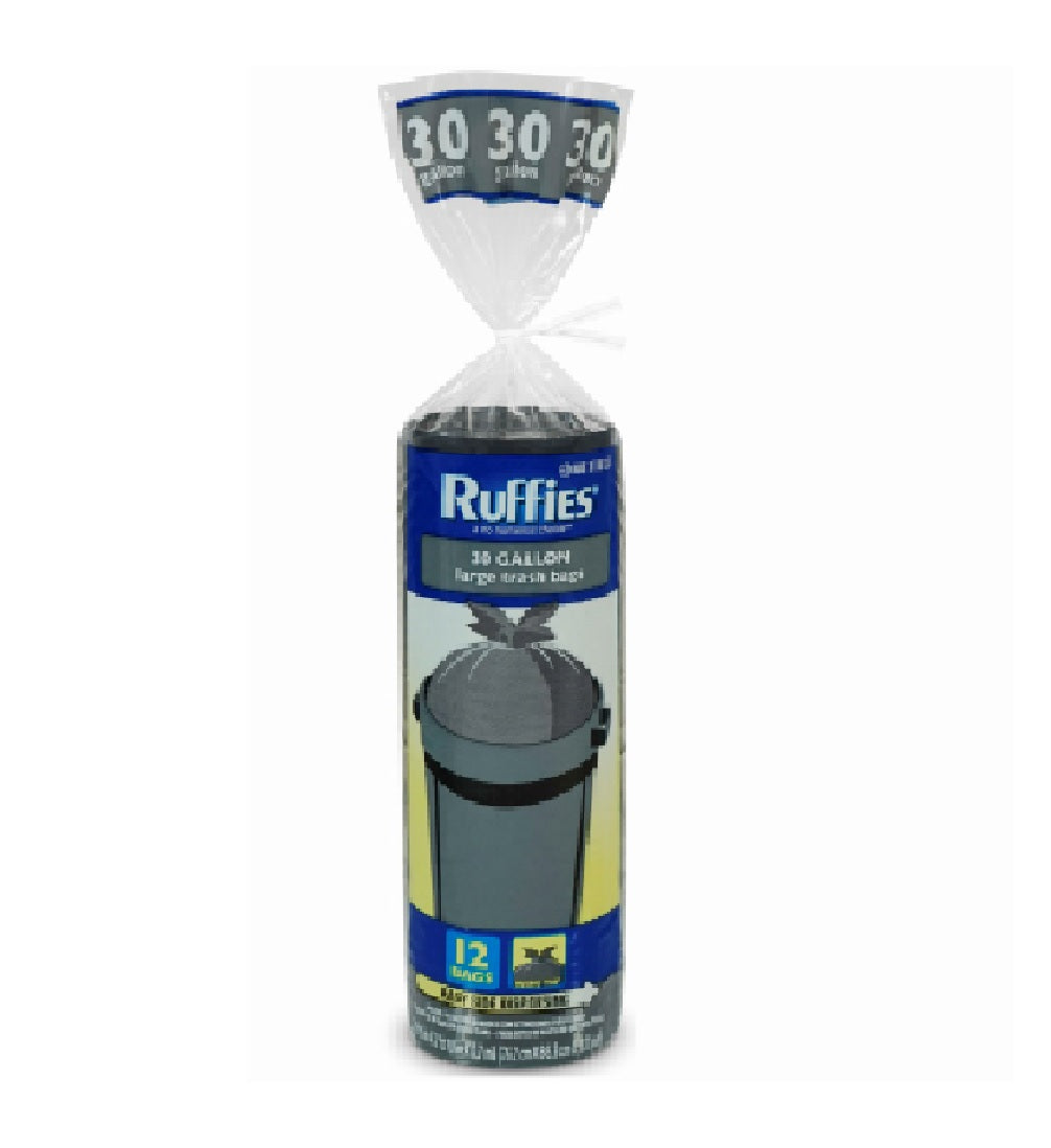 Ruffies 964178 Trash Bag, 30 Gallon, Black