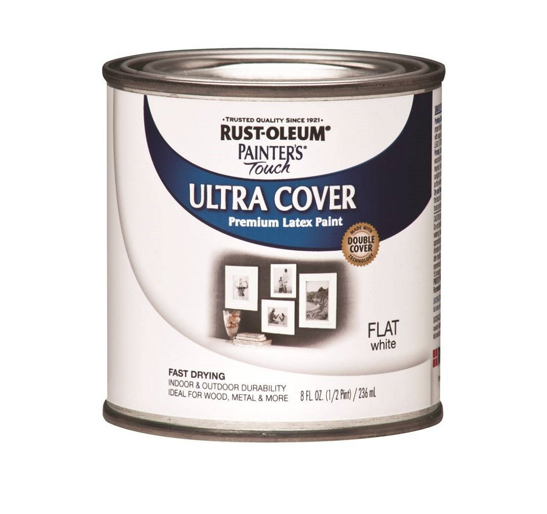 Rust-Oleum 1990730 Painter’s Touch Premium Latex Paint, 1/2 Pt, White