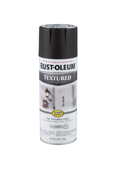 Rust-Oleum 7220-830 Stops Rust Textured Spray Paint, 12 Oz, Black