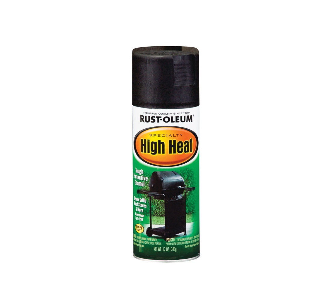 Rust-Oleum® 7778-830 Specialty High Heat Spray Paint, 12 Oz, Bar-B-Que Black