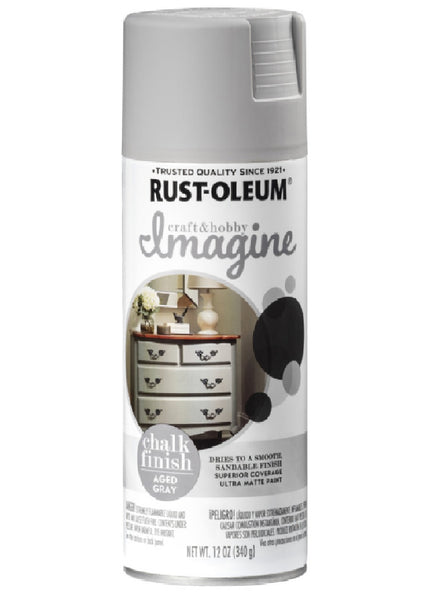 Rust-Oleum 354000 Chalk Spray Paint, Aged Gray