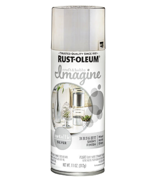 Rust-Oleum 355101 Craft & Hobby Imagine Metallic Spray Paint, Silver