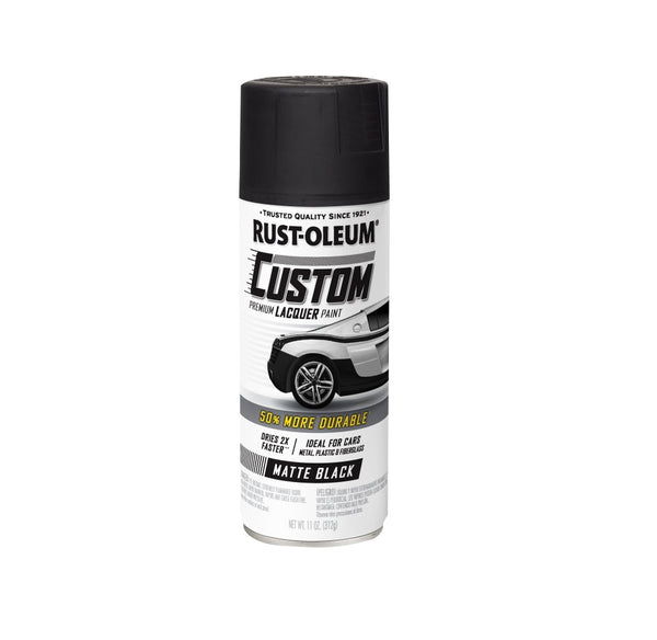 Rust-Oleum 332289 Custom Premium Lacquer Paint, Black, 11 Oz