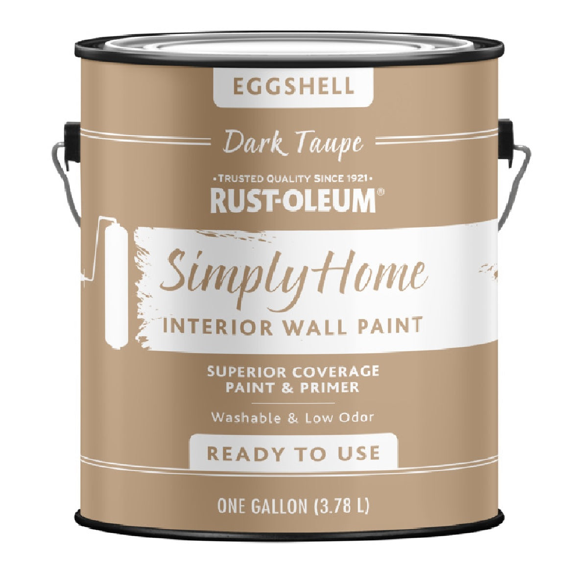 Rust-Oleum 332142 Eggshell Interior Wall Paint, Dark Taupe