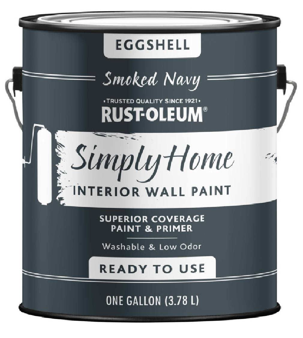 Rust-Oleum 332145 Eggshell Interior Wall Paint, Smoked Navy