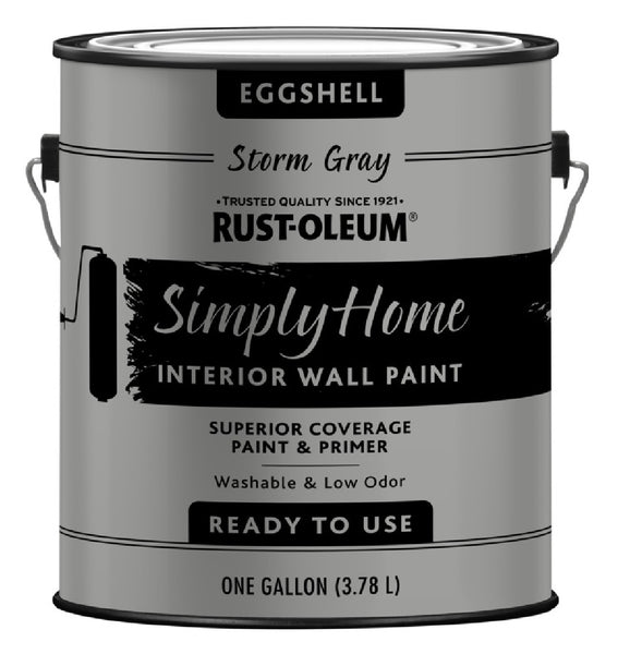 Rust-Oleum 332143 Eggshell Interior Wall Paint, Storm Gray