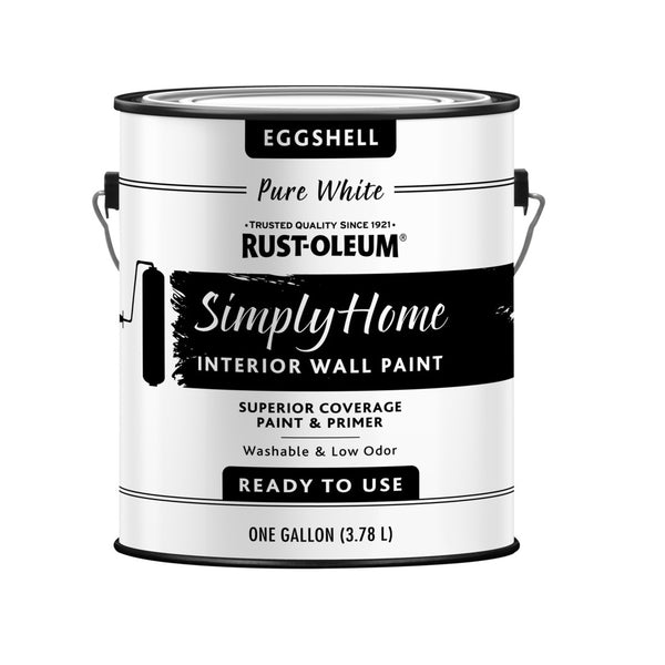 Rust-Oleum 332141 Eggshell Interior Wall Paint, Pure White