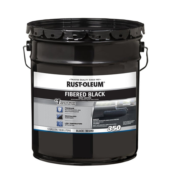 Rust-Oleum 301999 Fibered Black Roof Coating, 5 Gallon