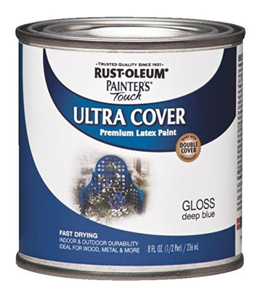 Rust-Oleum 224423 Multipurpose Latex Paint 1/2 Pt, Deep Blue