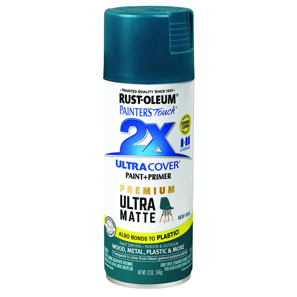 Rust-Oleum 331185 Painter's Touch 2X Ultra Cover Premium Paint + Primer Spray Paint, 12 Oz
