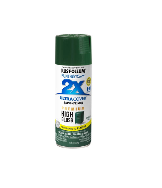Rust-Oleum 366989 Painter's Touch 2X Ultra Cover Spray Paint, Emerald Isle, 12 Oz