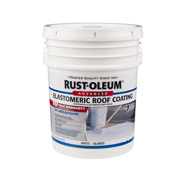 Rust-Oleum 301993 750 Series Elastomeric Roof Coating, White, 5 Gallon