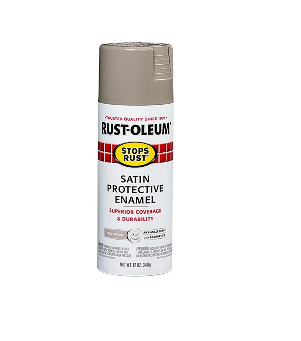 Rust-Oleum 365143 Stops Rust Protective Enamel Paint, Driftwood, 12 Oz