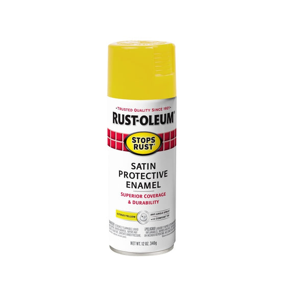 Rust-Oleum 365144 Stops Rust Protective Enamel Paint, Citrus Yellow, 12 Oz
