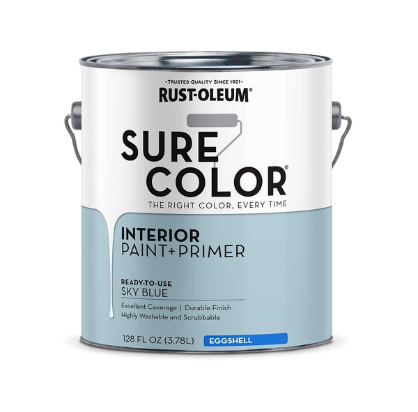 Rust-Oleum 380225 Sure Color Series Interior Paint + Primer, Sky Blue, 1 Gallon