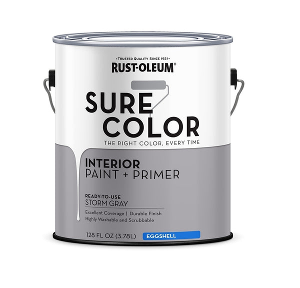 Rust-Oleum 380224 Sure Color Series Interior Paint + Primer, Store Gray, 1 Gallon